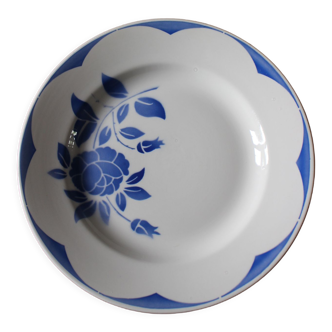 Round blue dish Corsica Digoin Sarreguemines