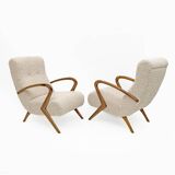 Attribute to Paolo Buffa Mid-century Modern Italian Bouclè Armchairs, Pair