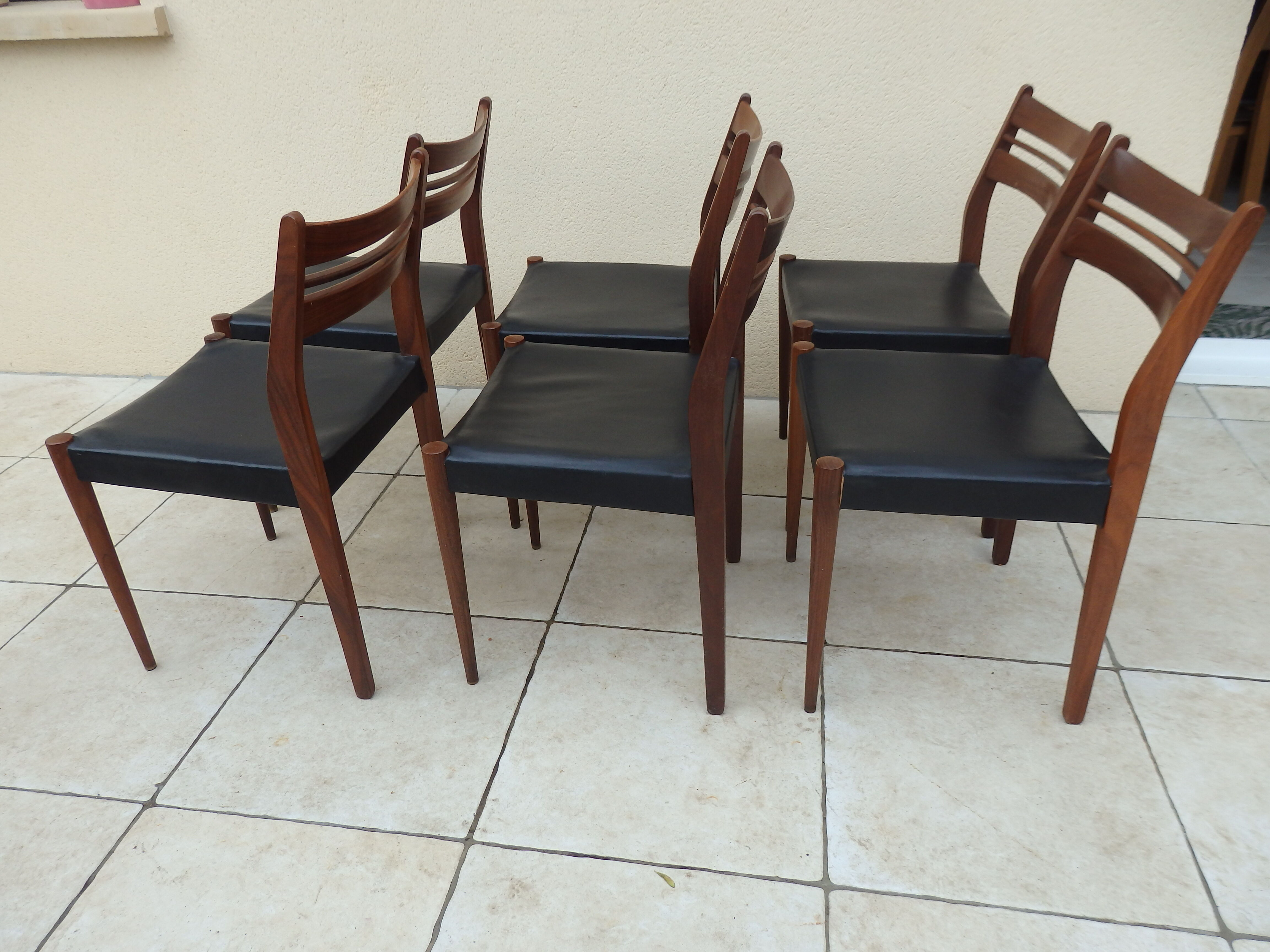 6 vintage Scandinavian teak chairs