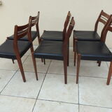 6 vintage Scandinavian teak chairs