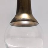 Vintage Glass Vase with Brass Part, Italy