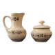 Jug and sugar bowl from Valenciennes by the Gien pottery. Vintage.