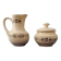 Jug and sugar bowl from Valenciennes by the Gien pottery. Vintage.