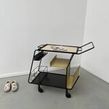 Perforated metal serving trolley style Mathieu Matégot