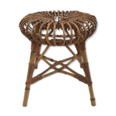 Tabouret Rotin Vintage