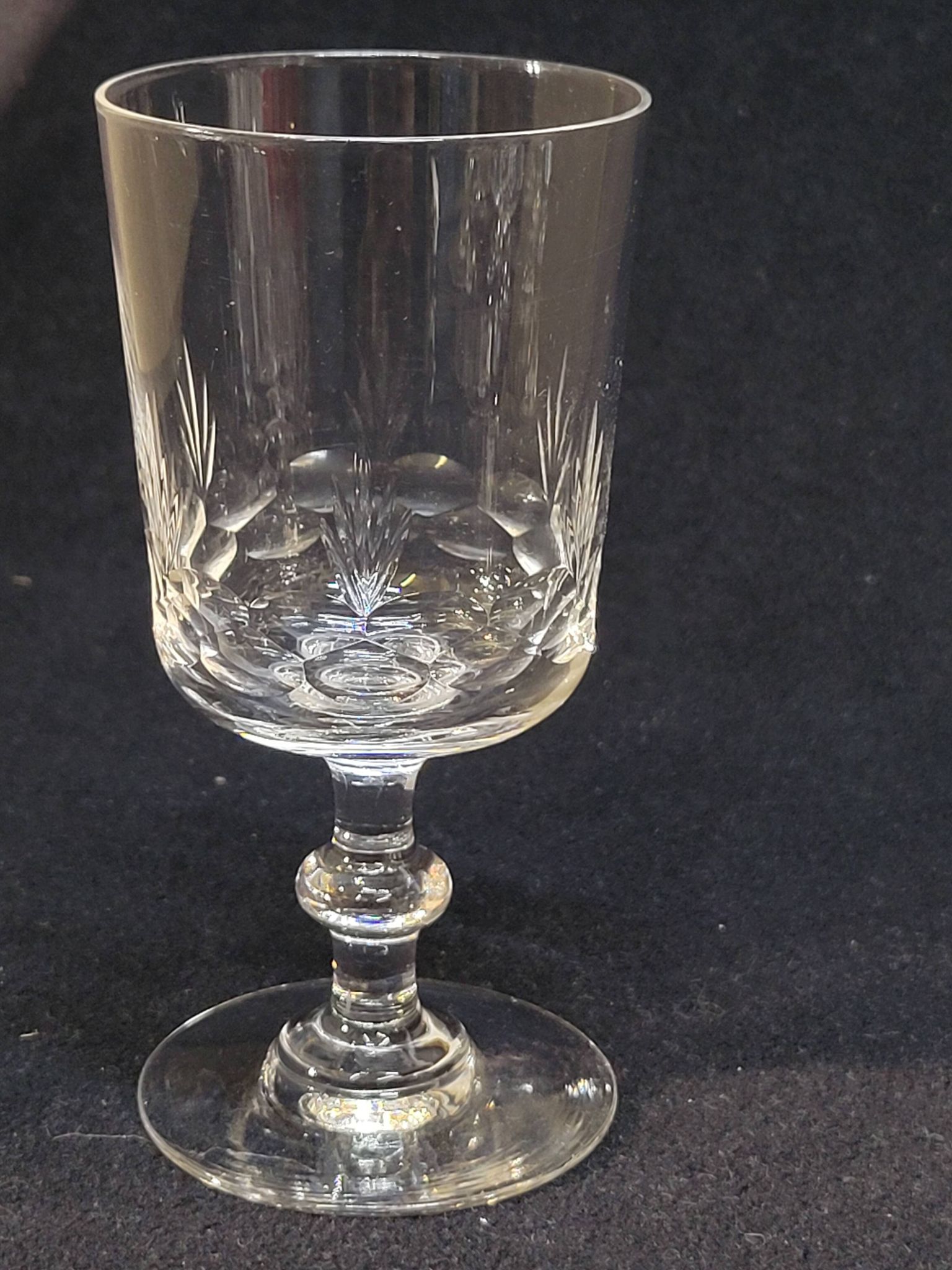 8 antique baccarat crystal wine glasses cut engraved 10742