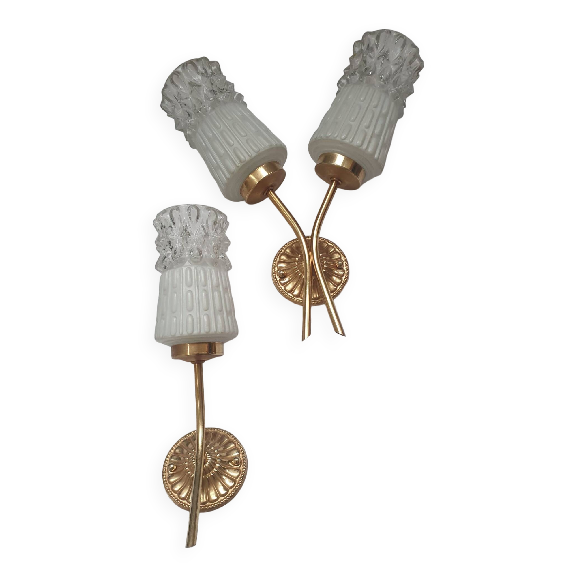 Pair of 1960s gold wall lights