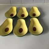 6 ceramic avocado-shaped ramekins