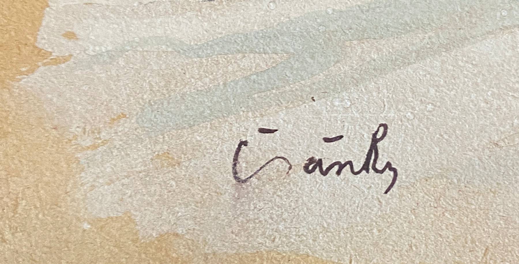 Watercolor painting "Gengenbach" in 1942 Germany signed Greinke (?)