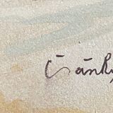 Watercolor painting "Gengenbach" in 1942 Germany signed Greinke (?)