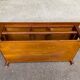 Solid cherry coffee table with 3 drawers in Louis Philippe style, 1980.