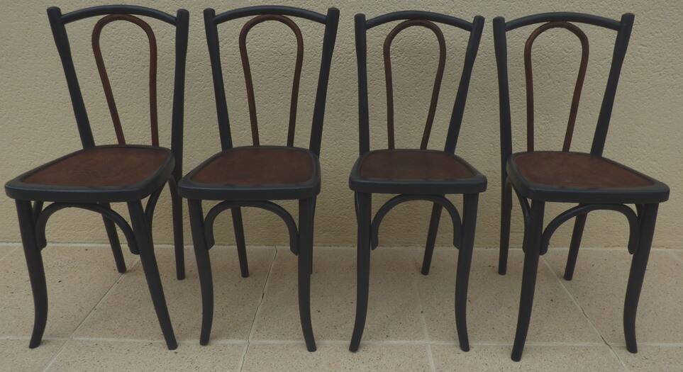 4 old Luterma bistro chairs with patterned seats – Completely refurbished