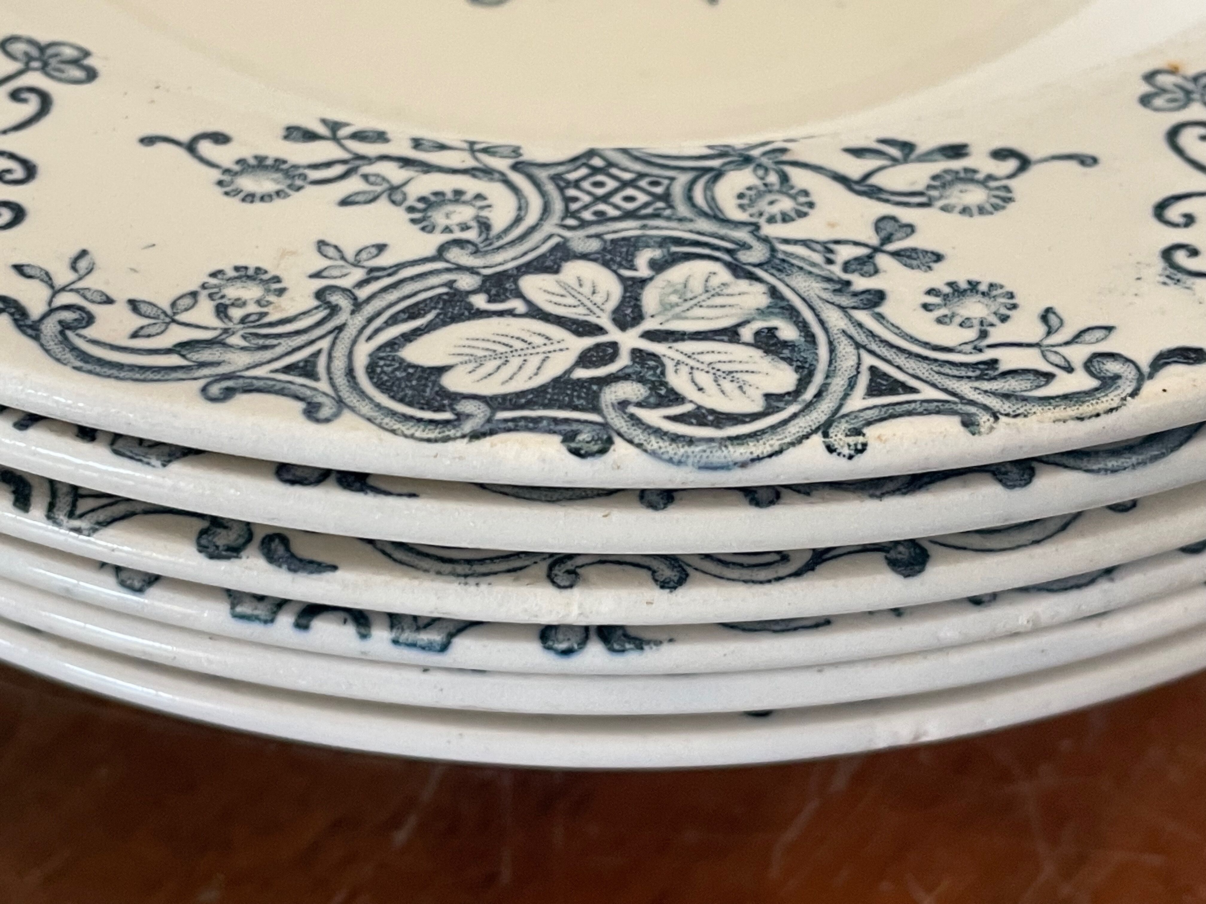 Six old K&G Lunéville hollow plates