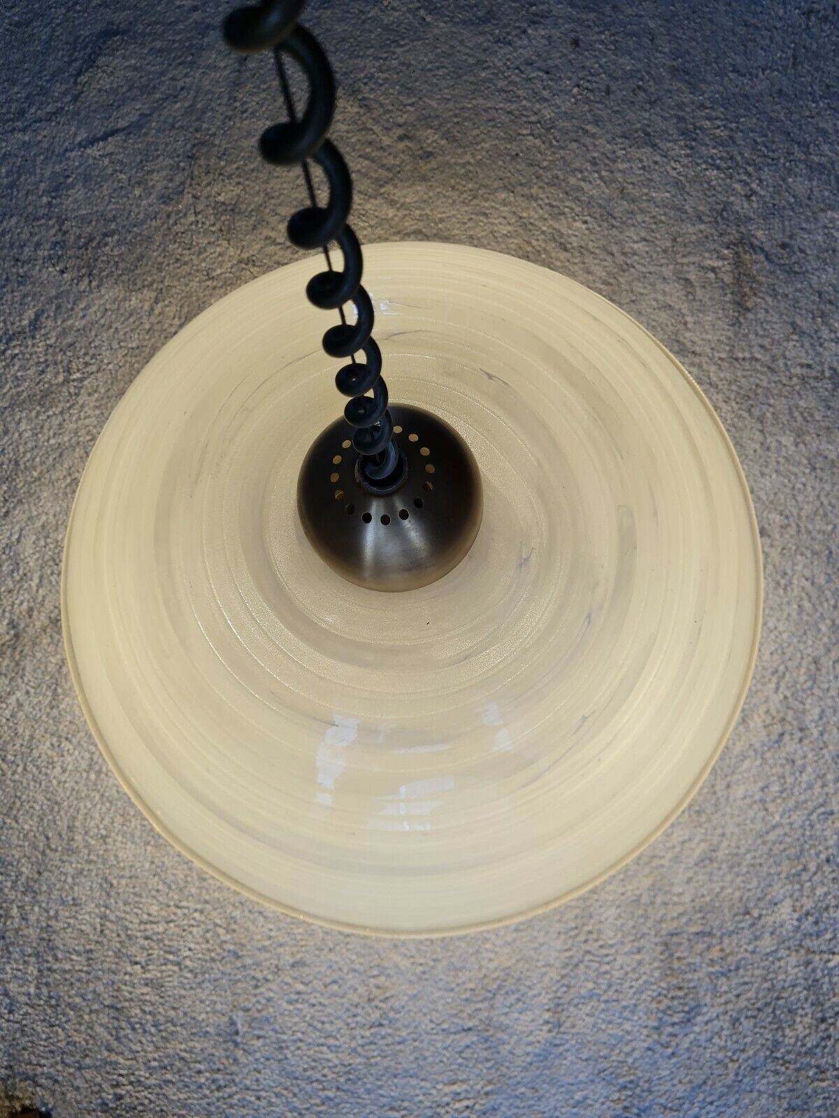 Vintage suspension with variable height in molded plastic in light sand color