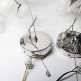 Pair of vintage chrome Sputnik chandeliers
