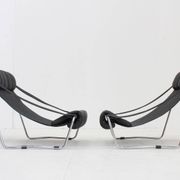 Vintage chrome lounge chairs by Corsini & Wiskemann for Cinova, 1970s set of 2