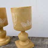 Pair of alabaster lamps
