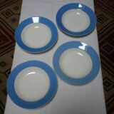 4 old soup plates