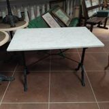 Cast iron and white marble bistro table
