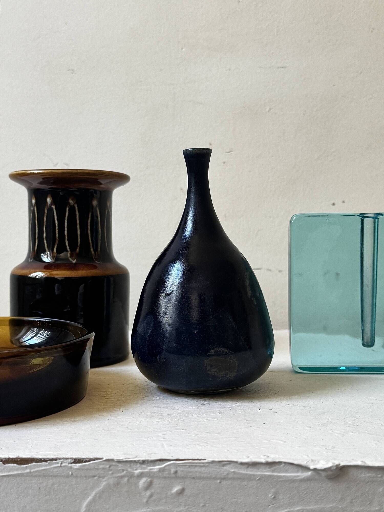 single flower vase / square sculpture in Murano glass, Italy 1970