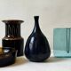 single flower vase / square sculpture in Murano glass, Italy 1970