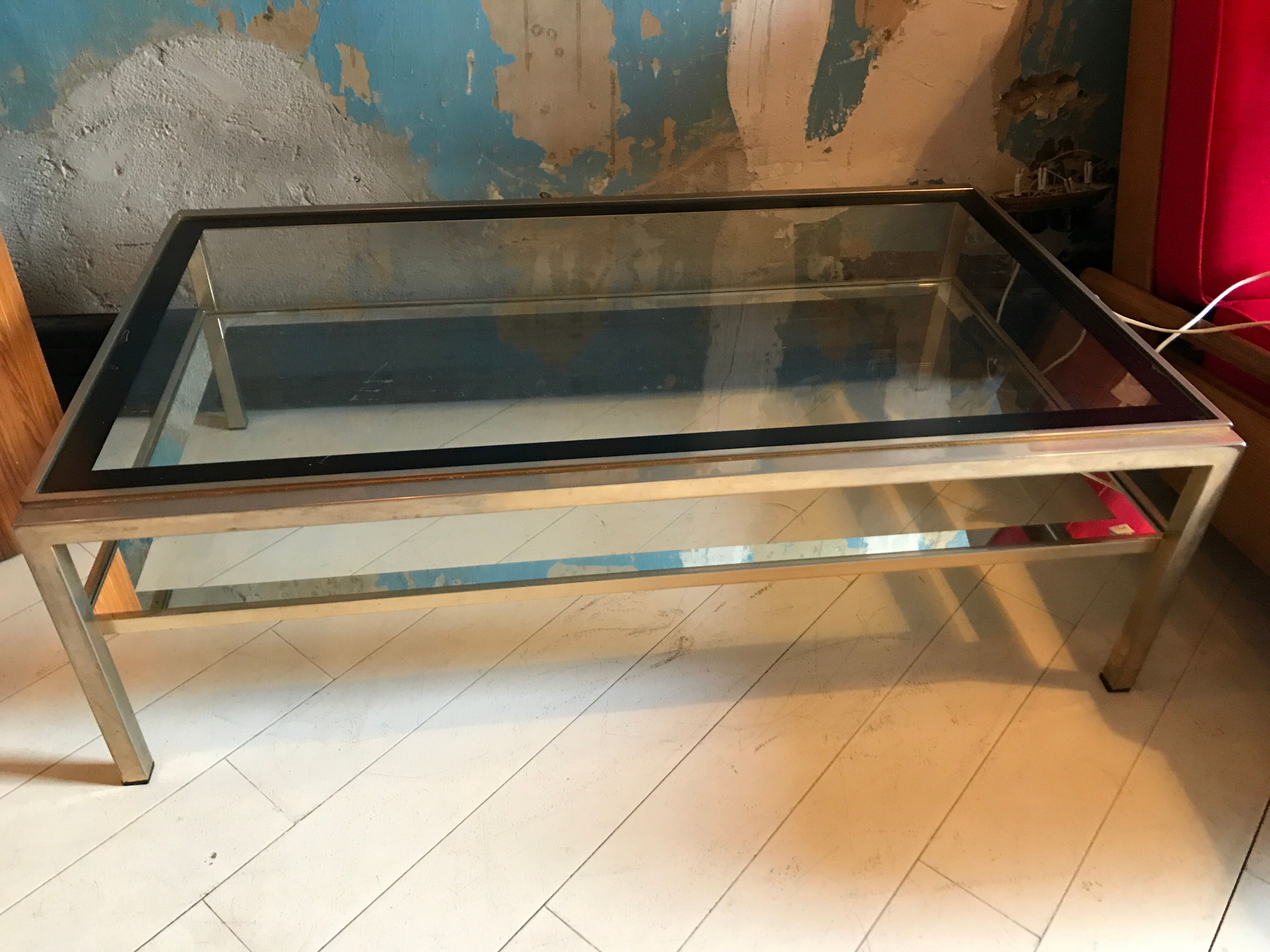 Brass and glass table