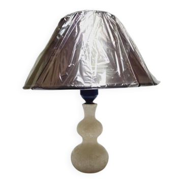 Art Deco alabaster bedside lamp, Belgium, 1950s