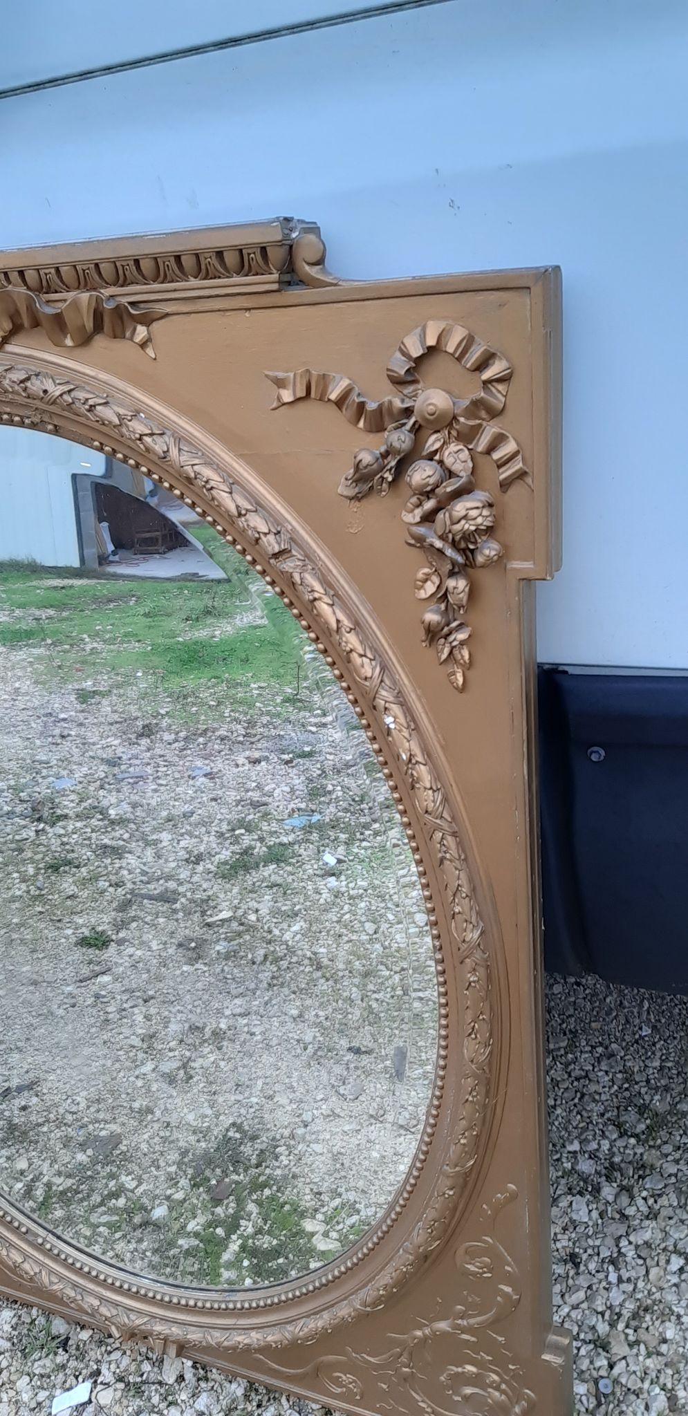 Miroir bois et stuc doré 19 éme