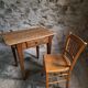 Compact French work table with bistro chair | Table circa 1900 | Chair circa 1950