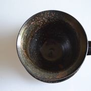 1970s ceramic cup and saucer signed