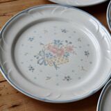 Assiettes à dessert vintage porcelaine Country Basket collection made in Ja