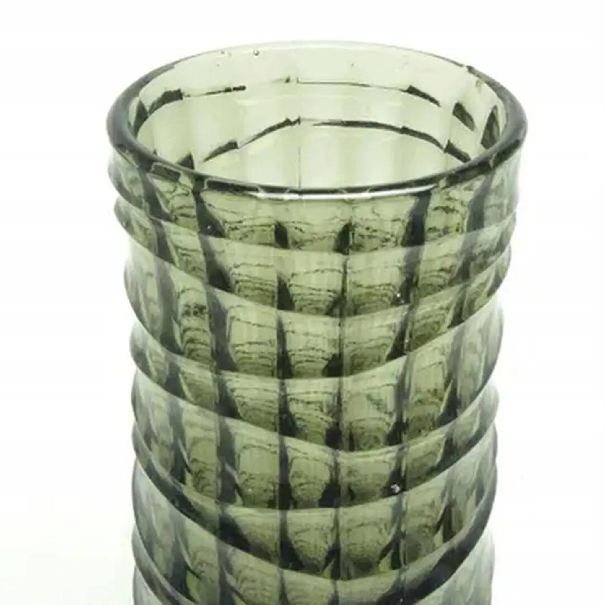 Baleron vase Modernism, transparent glass, HSG Ząbkowice, Poland, 1970s