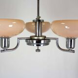 Lustre Art Déco Bauhaus chromé de Napako, ancienne Tchécoslovaquie, 1940