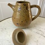 coffee service 6 cups and saucers, teapot and sugar bowl in ceramic / pottery / stoneware years 50-6