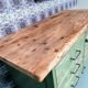 Old wooden garage workbench, industrial vintage.