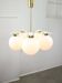 Mid-century modern Italian Brass and Opaline Chandelier