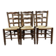 6 brutalist straw chairs