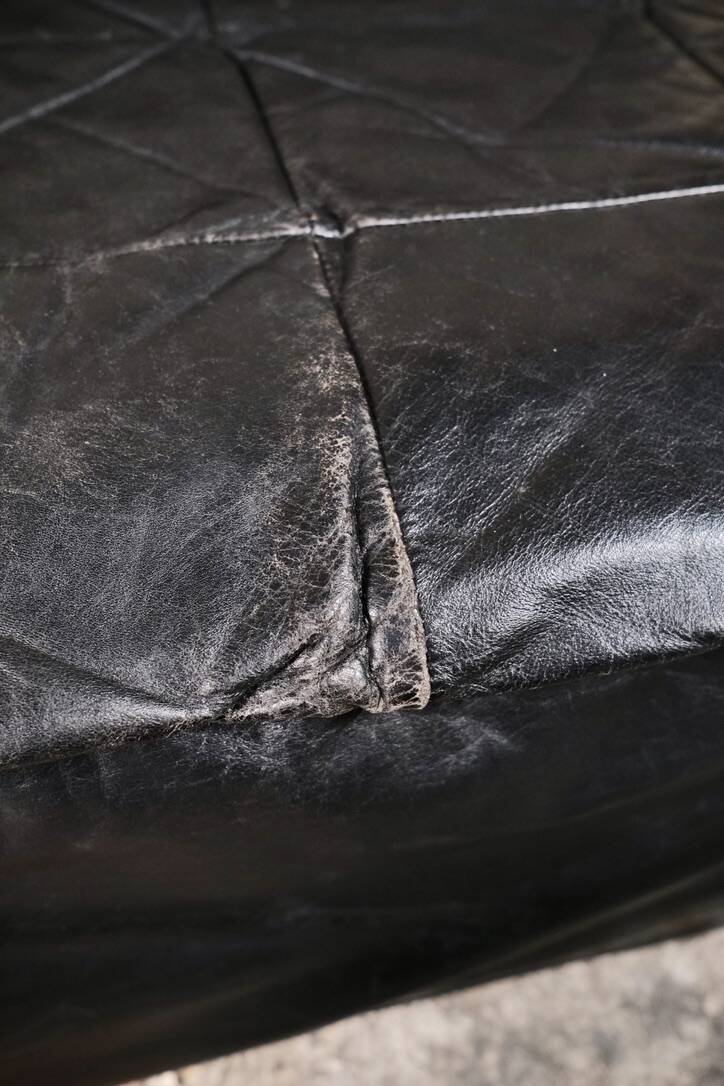 Player black leather sofa by Hans Hopfer for Roche Bobois, 1972