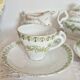 Fine porcelain coffee service, green and gold (ref 5)
