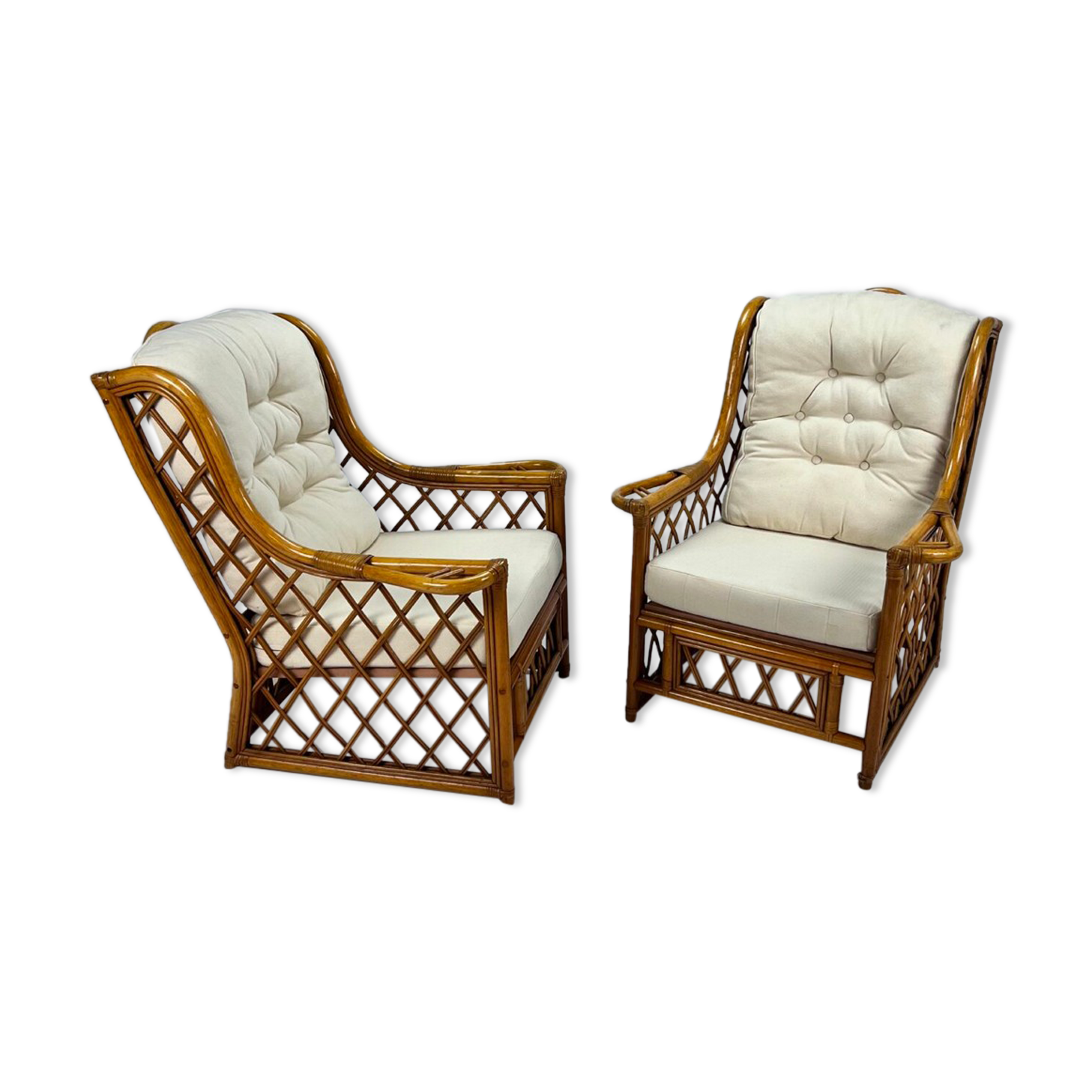 Bamboo armchairs lounge chairs