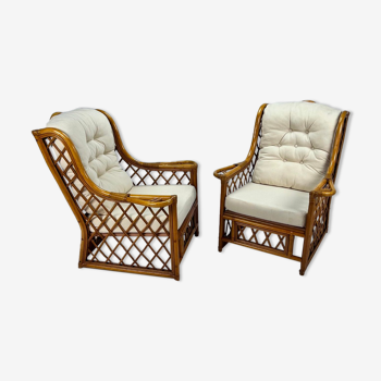 Bamboo armchairs lounge chairs