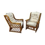 Bamboo armchairs lounge chairs