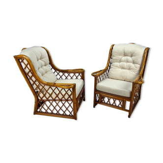 Bamboo armchairs lounge chairs