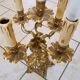 Pair of chandeliers with 5 lights, in bronze