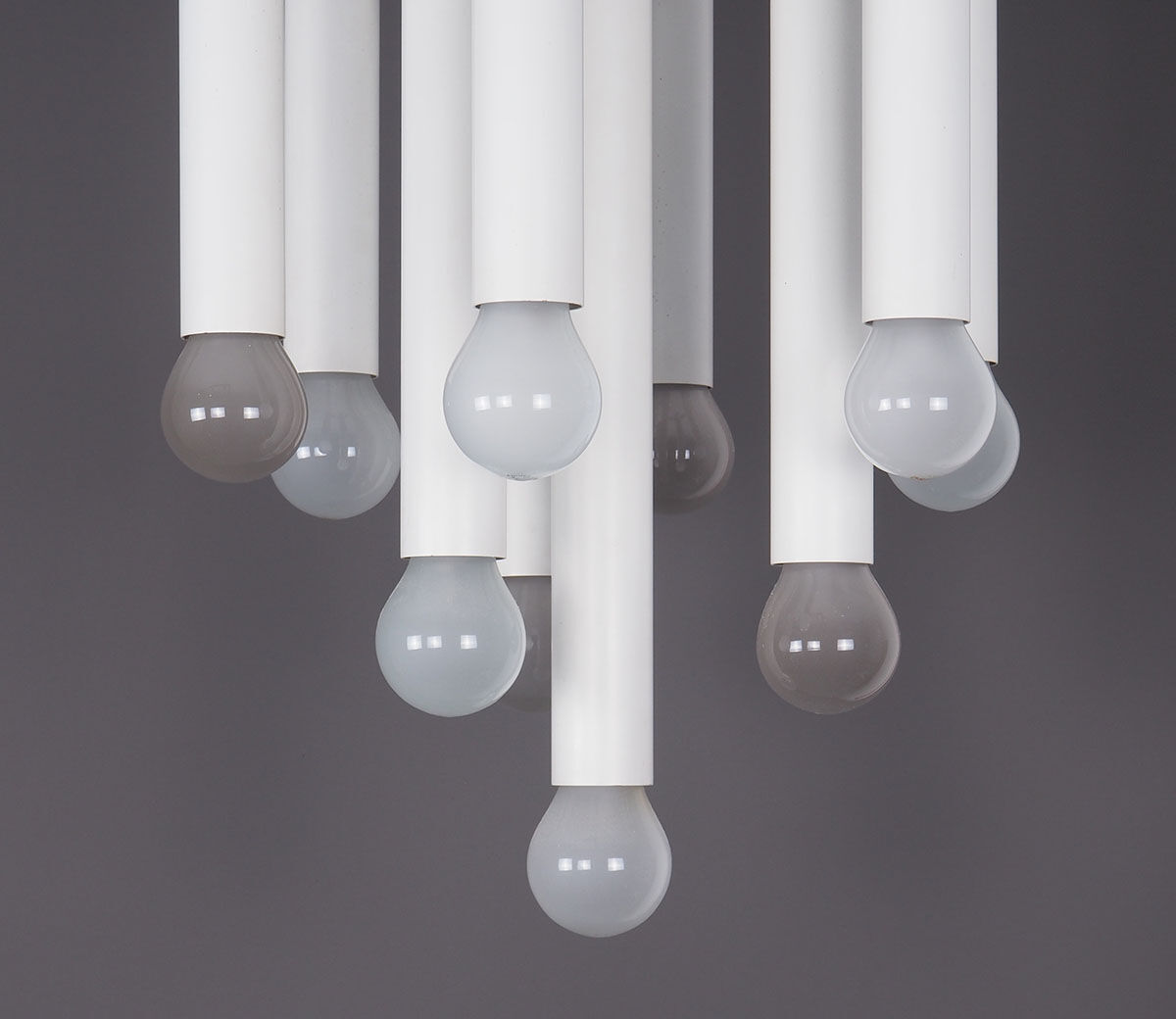 Plafonnier en métal blanc par Temde, années 1970