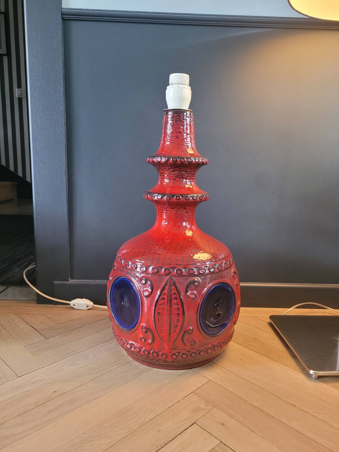 Large lamp base West Germany double lighting