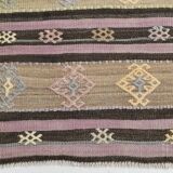 3x10 Purple & Green Modern Kilim Runner Rug, 90x315Cm