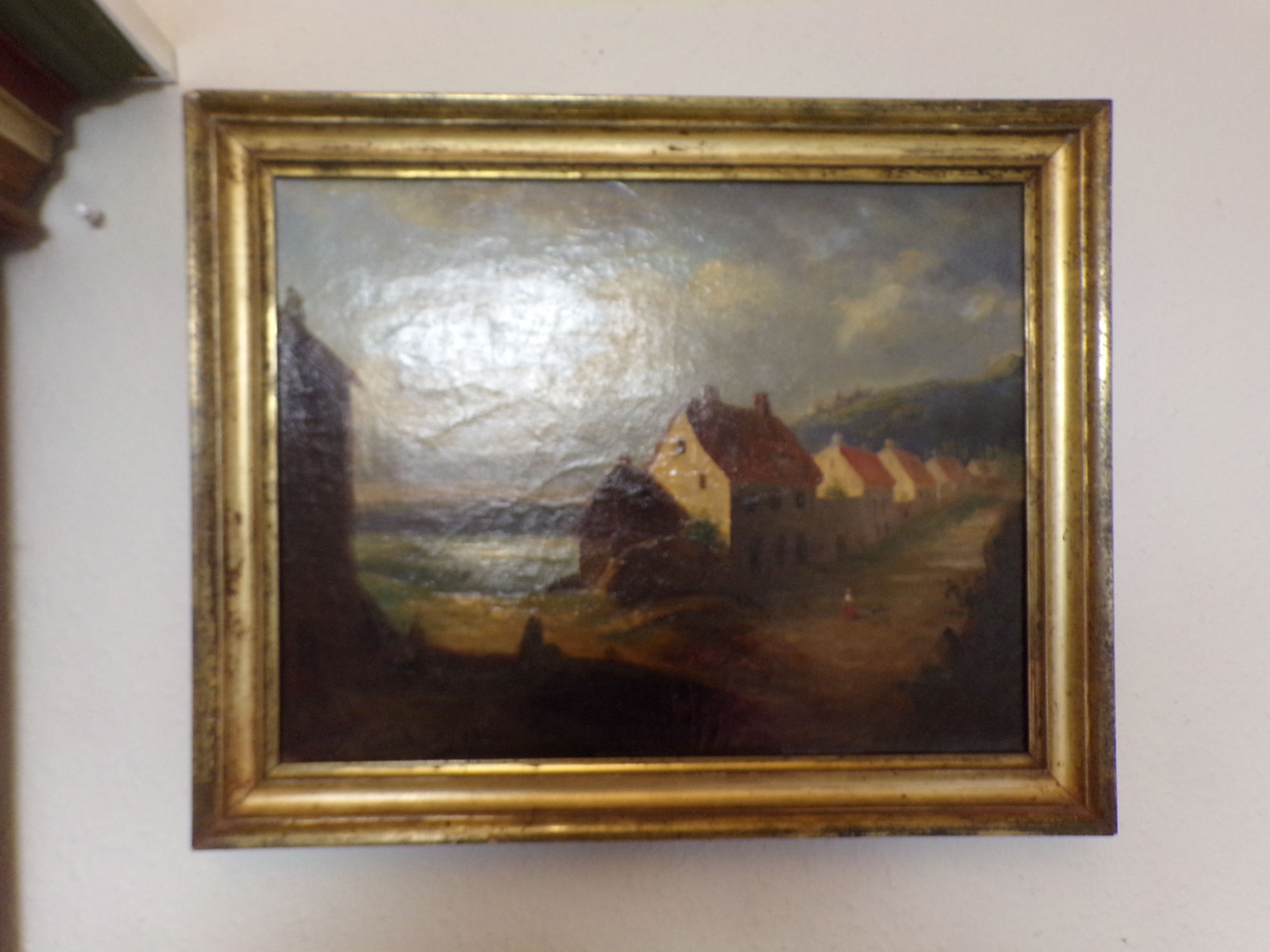 Old painting, signed landscape dated 1863