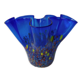 Speckled blue murano vase