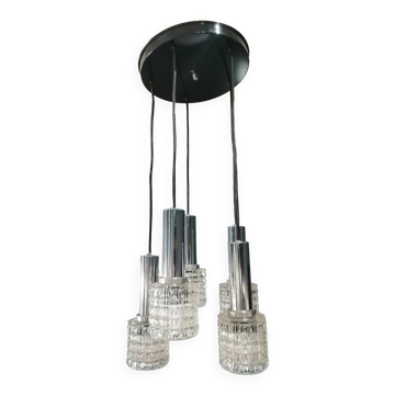 Lustre en verre et chrome par Massive Belgium